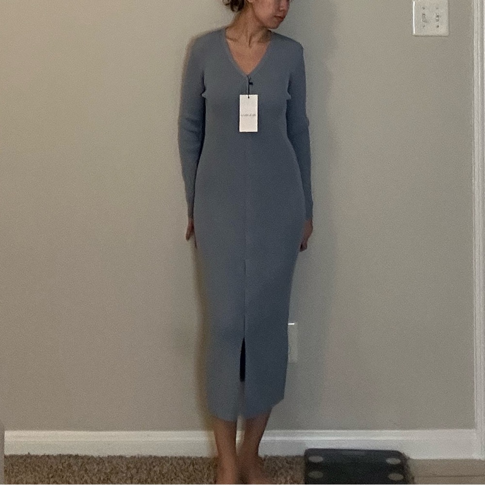 Mix & Match Ribbed Knit Button-Down Dress – New With Tags